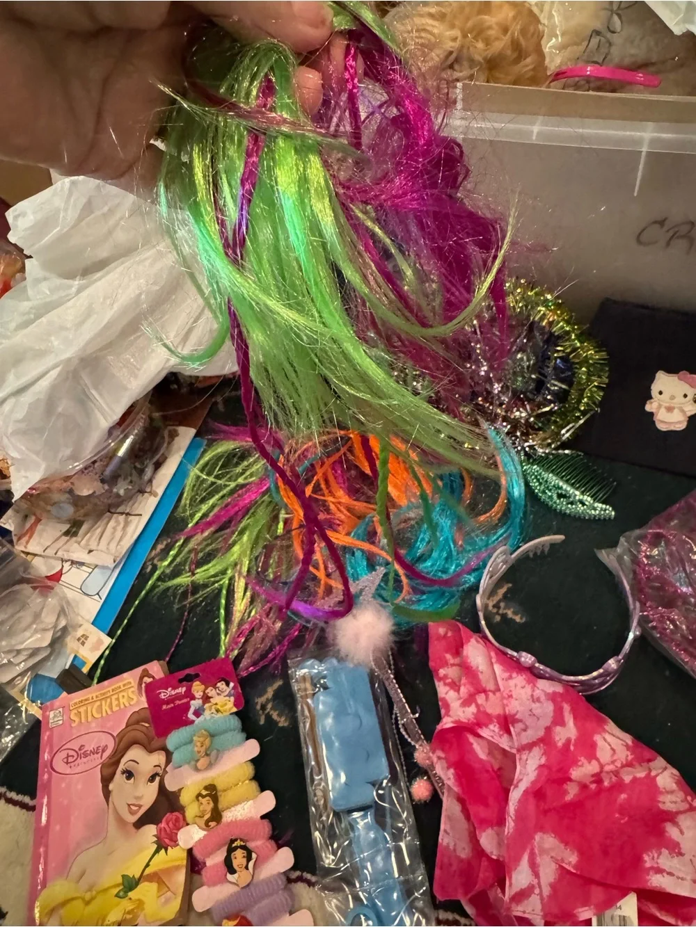 Kids Pink Tie-Dye Hair Scarf and Accessory Set dress up